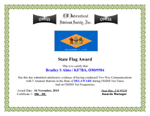 KF7BA State Flag Award DE