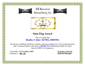 KF7BA State Flag Award RI