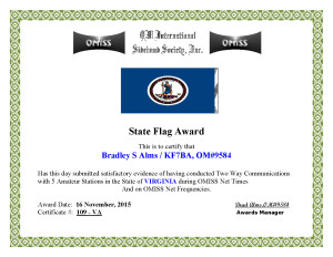 KF7BA State Flag Award VA